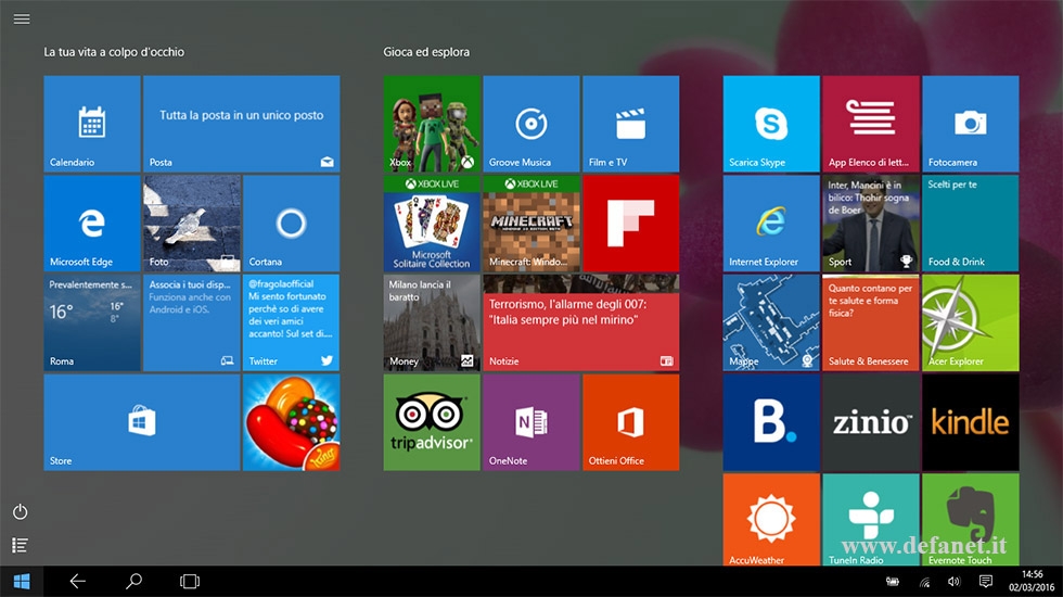 Windows 10 Modalità Tablet