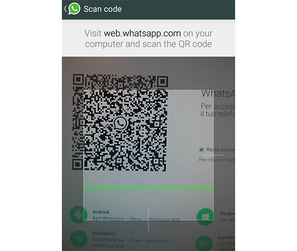 Whatsapp WeB Scan codice Qr.