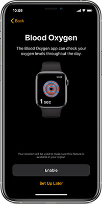 App blood oxygen configurazione