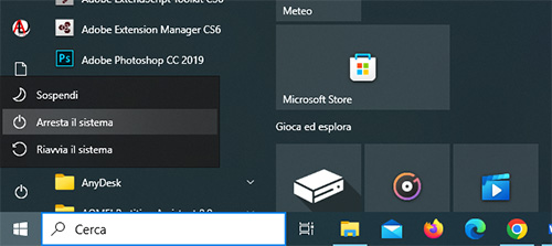 come arrestare, sospendere o ibernare pc