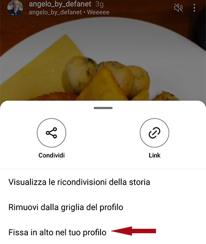 Come fissare post in alto su Instagram