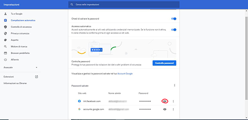 Come recuperare password Salvate su Google Chrome