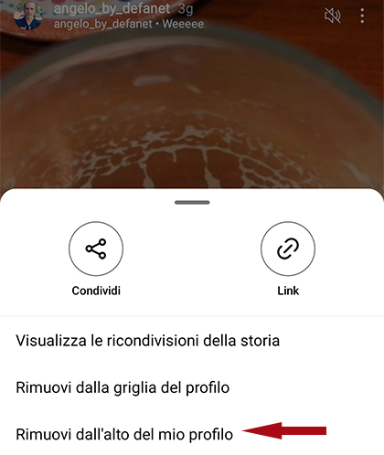 Come rimuovere post in alto su Instagram