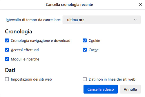 cronologia firefox