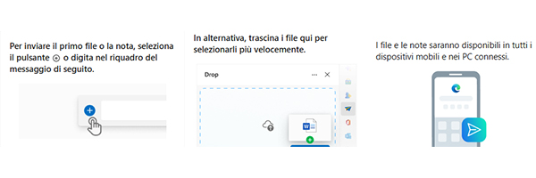 Come funziona drop di Microsoft Edge 