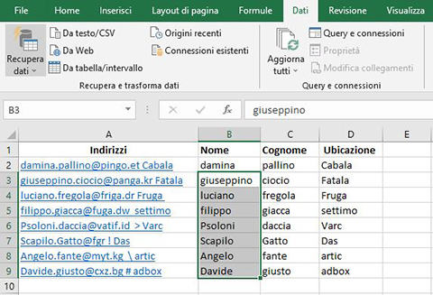 excel: come estrarre informazioni in automatico