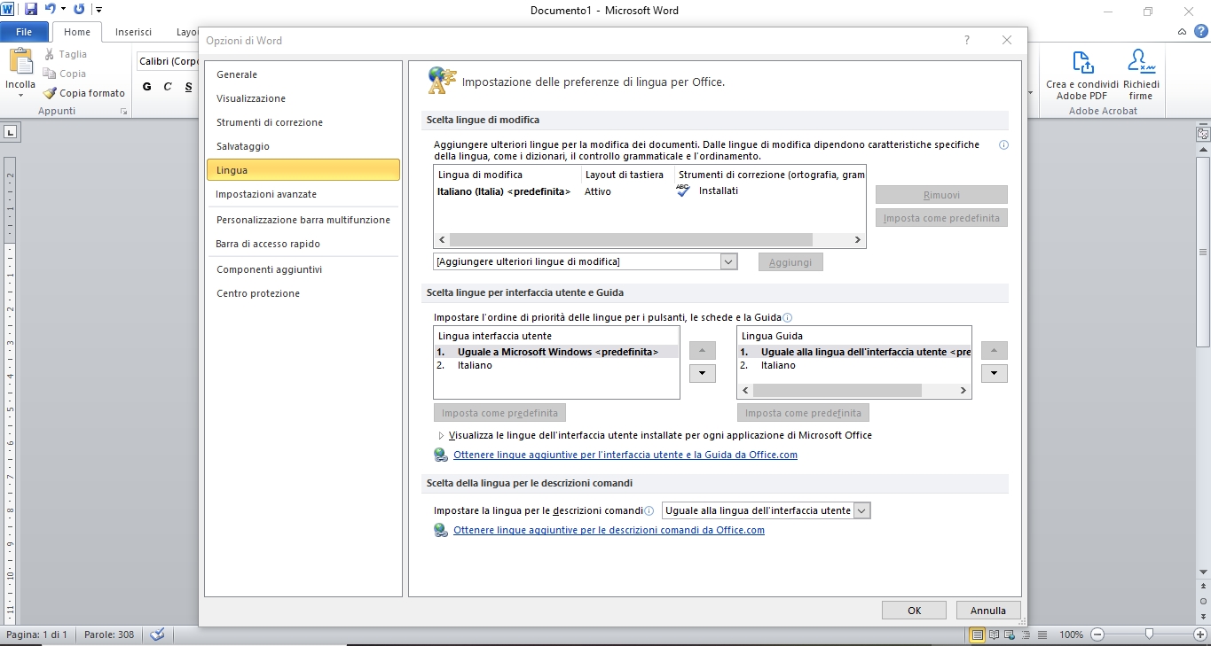 Office: Come cambiare lingua