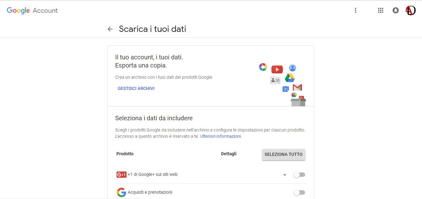 TakeOff, recuperare dati da Google