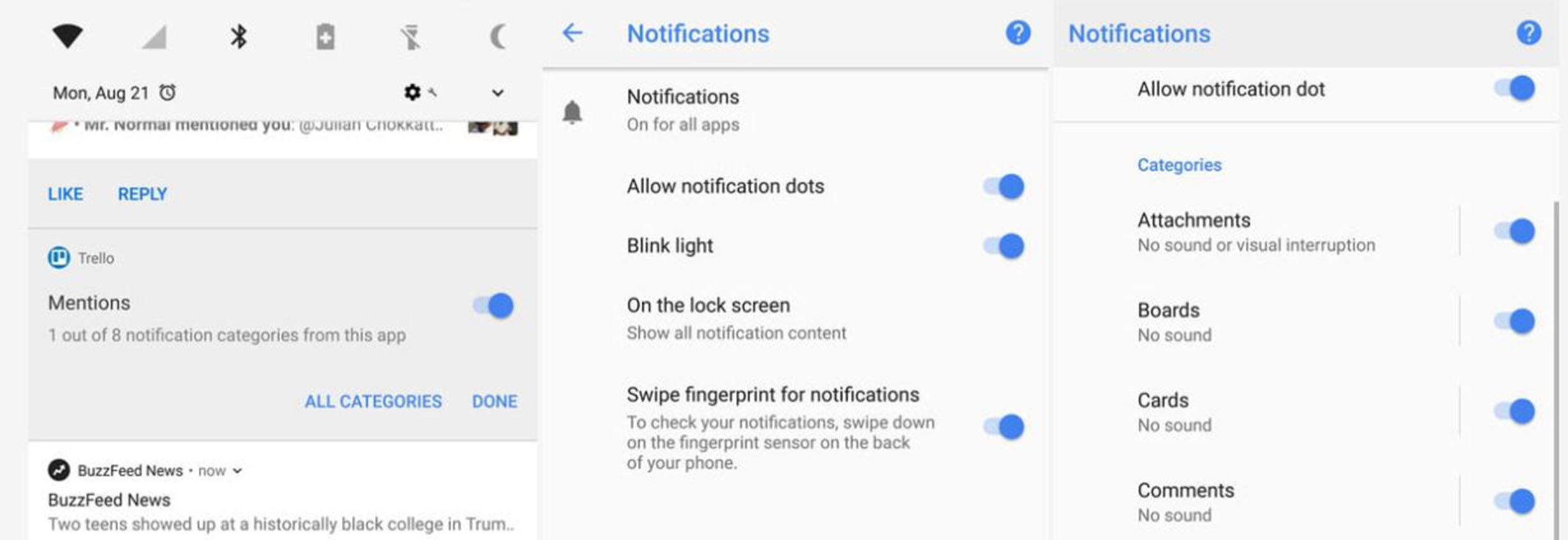Android 8 personalizzazione notifiche