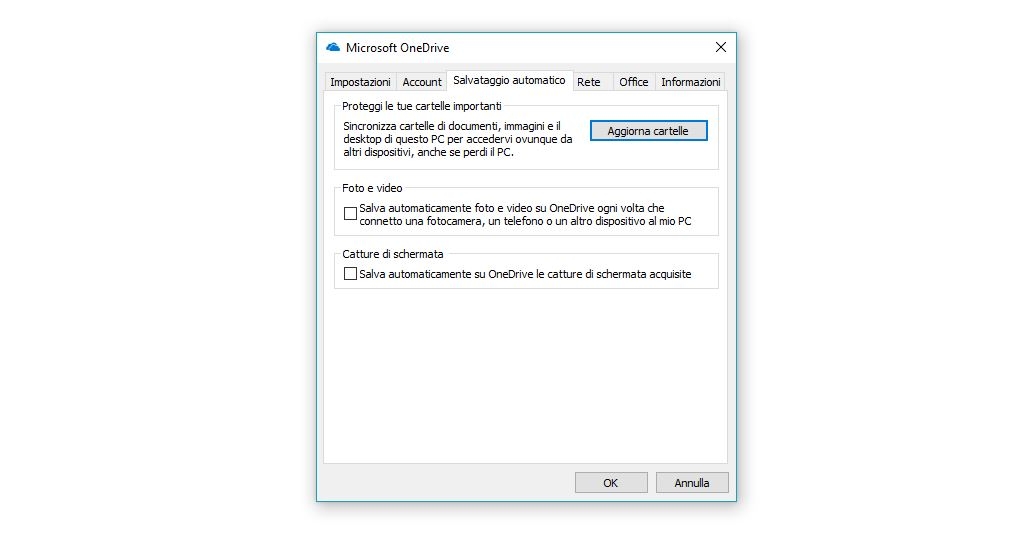 OneDrive Salvataggio Automatico