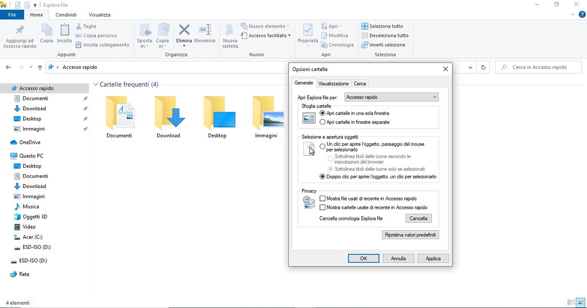 Windows 10 Accesso rapido
