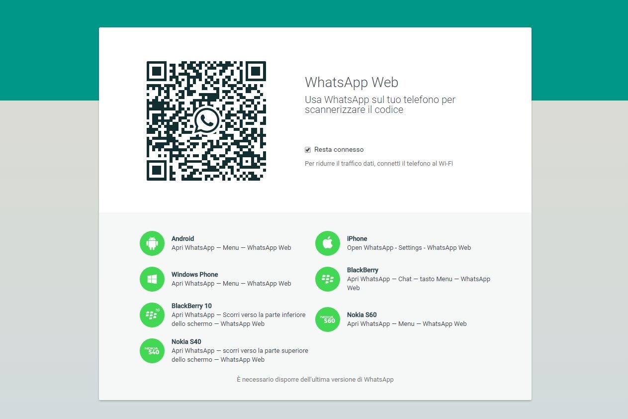 WhatsApp Web ora disponibile anche per IOs