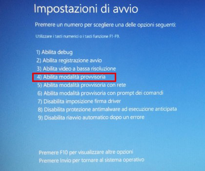 Windows 10 Modalita Provvisoria
