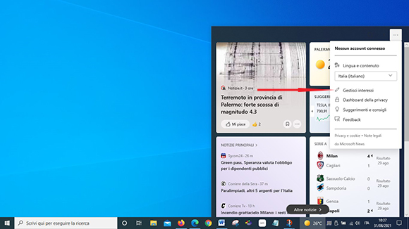 windows 10 widget meteo personalizzare