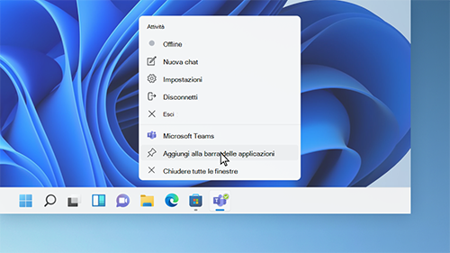 Windows 11 barra applicazioni 