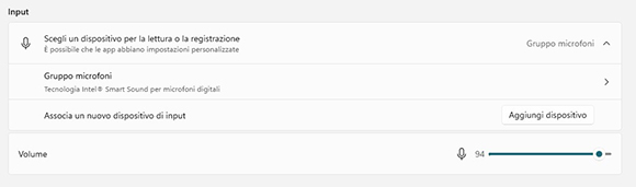 Windows 11 microfono configurazione 