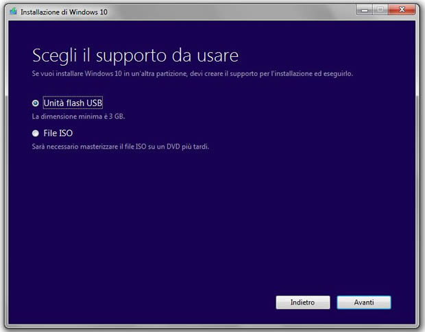 Windows 10 installazione