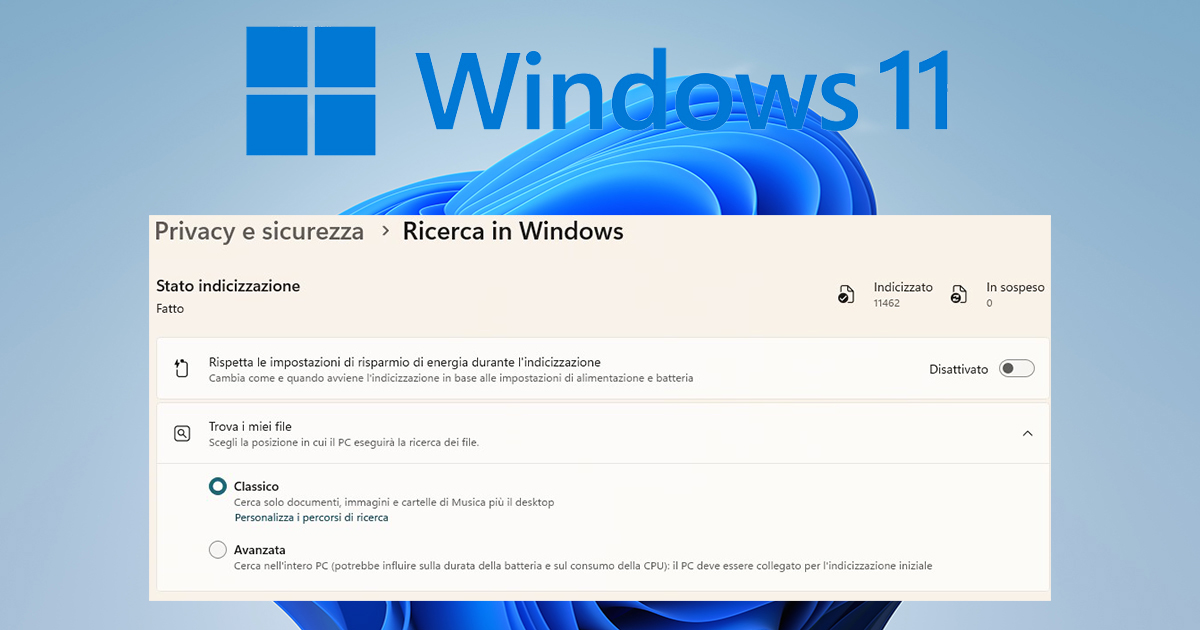 Windows 11 Ricerca Avanzata